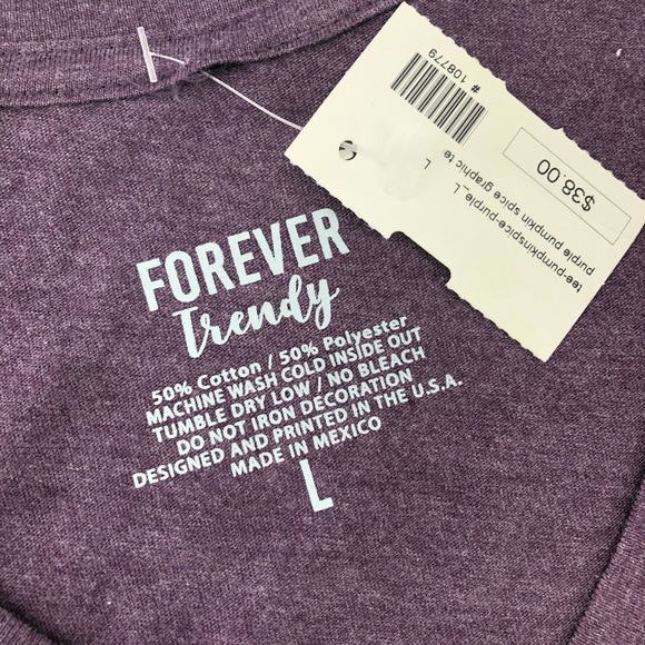 Pumpkin Spice Purple V-Neck Graphic Tee T-shirt - Picture 3 of 6